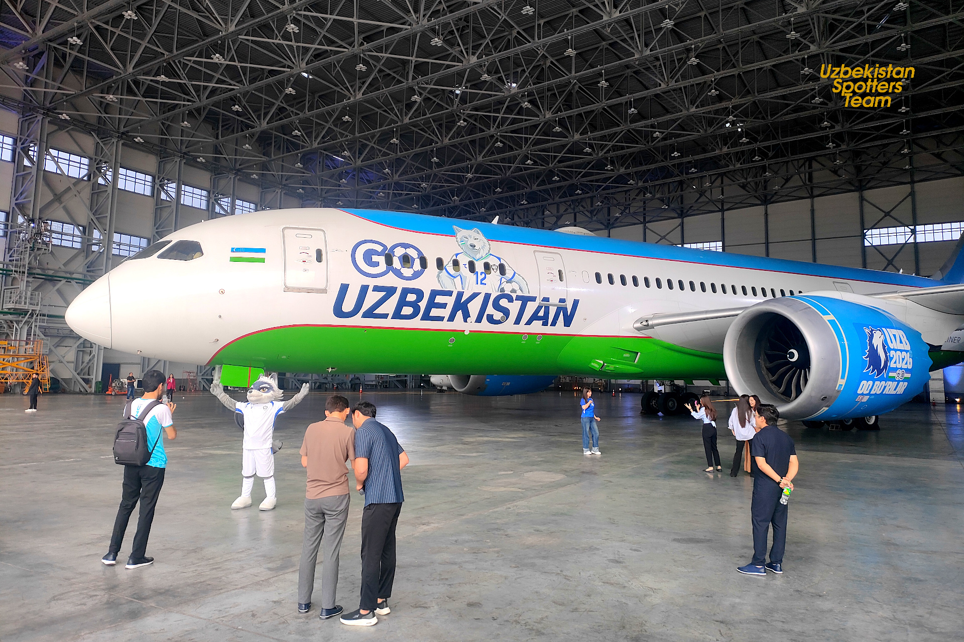 A new livery of Boeing-787-8 UK78706 Uzbekistan Airways dedicated to a debut of National soccer team in FIFA Word Cup 2026 