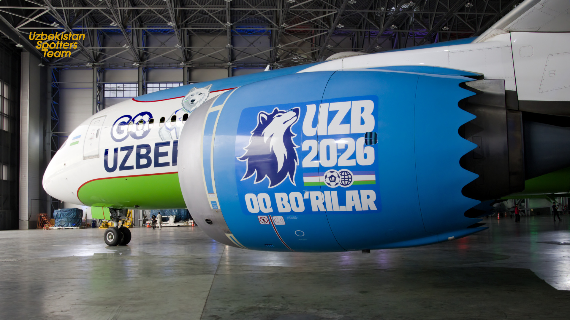 A new livery of Boeing-787-8 UK78706 Uzbekistan Airways dedicated to a debut of National soccer team in FIFA Word Cup 2026